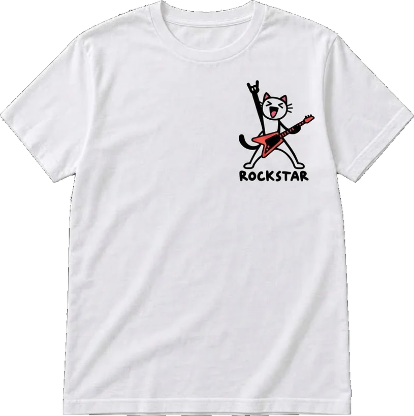 Camisola branca com a estampa “ROCKSTAR”