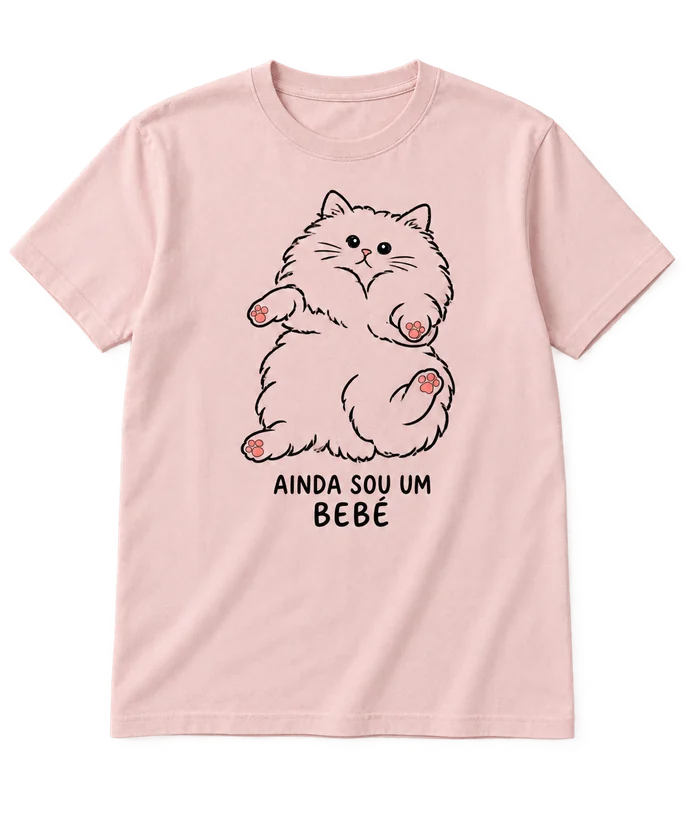 Camisola rosa claro com a estampa “AINDA SOU UM BEBÉ”