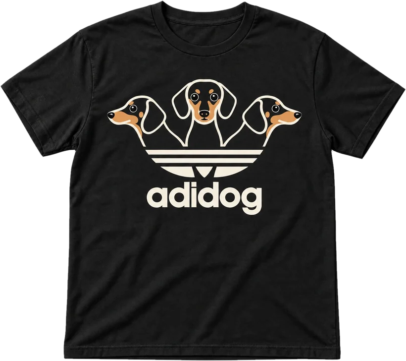 Camisola preta com a estampa “ADIDOG”