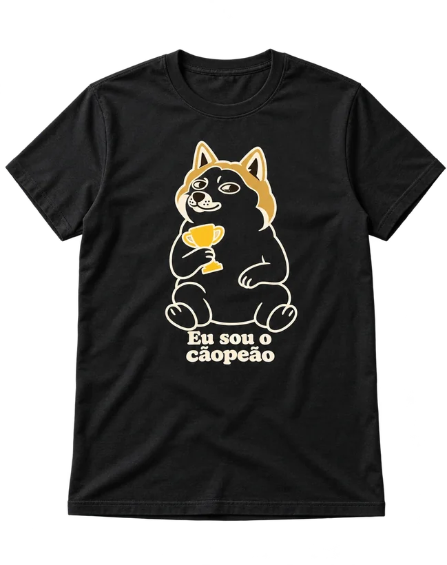 Camisola com a estampa “EU SOU O CÃOPEÃO”